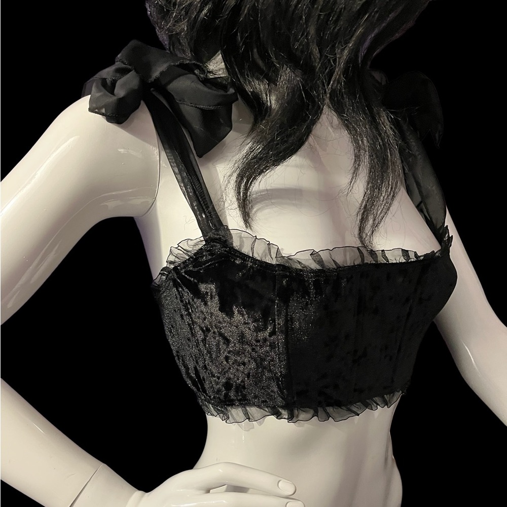 Set of two  Black velvet lingerie - Picture 3 of 10